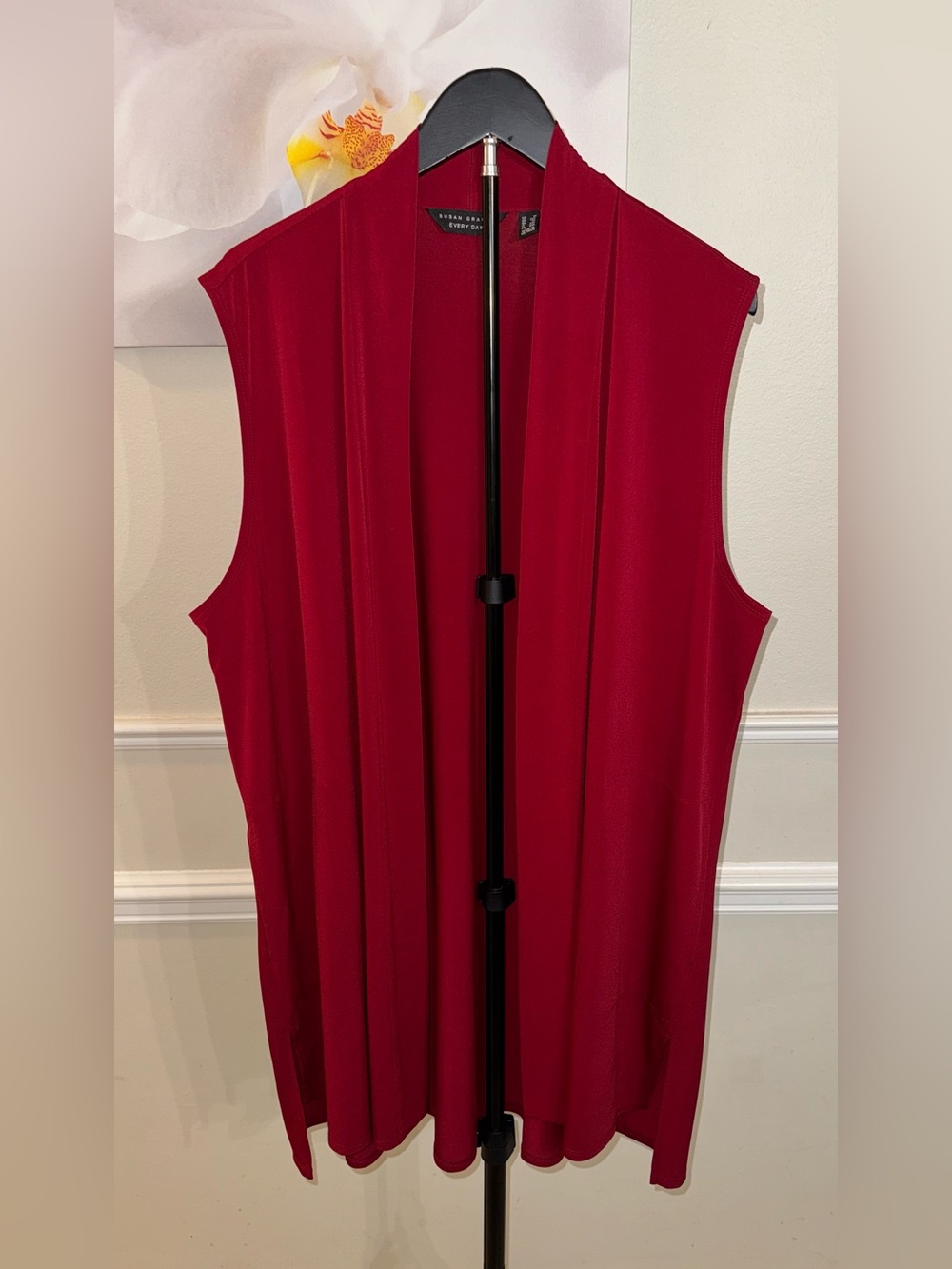 Every Day by Susan Graver Liquid Knit Open Front Vest! Size 1X.